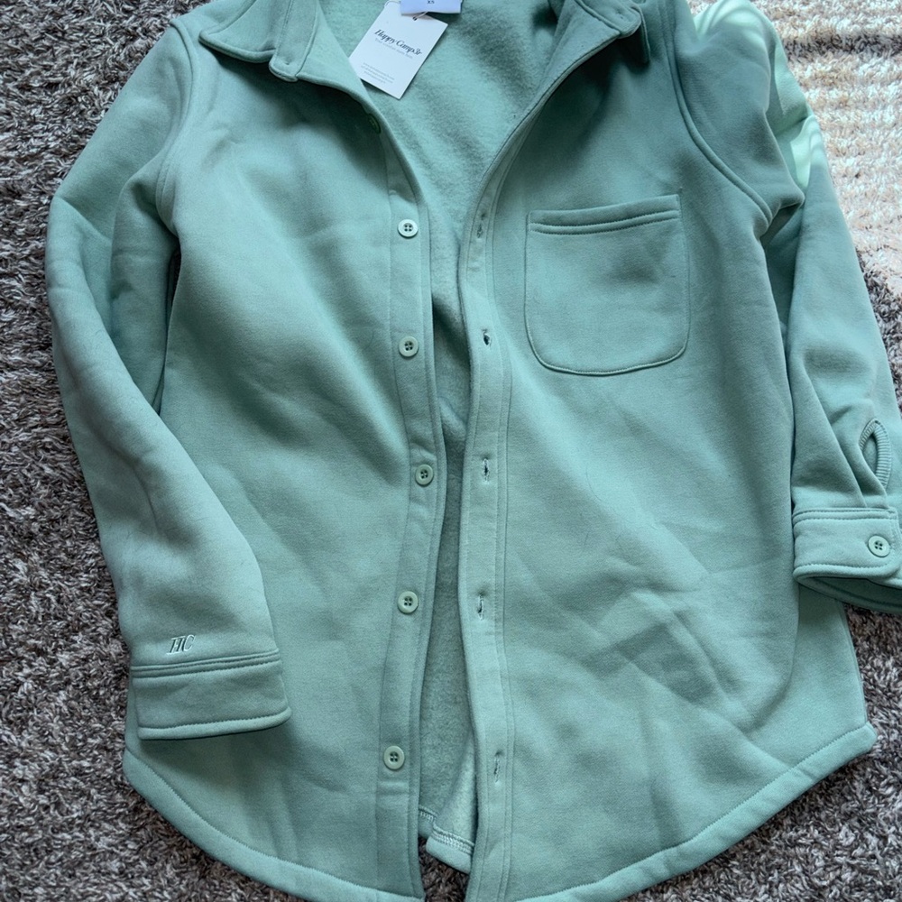 Mint Green Button Down Shirt Jacket